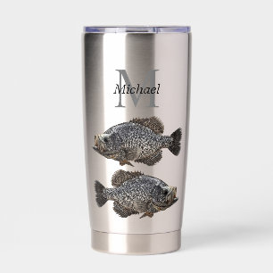 Personalized Crappie Fishing Angler Monogram Fish  Insulated Tumbler