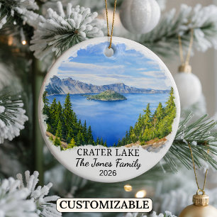 Personalized Crater Lake National Park, Oregon Ceramic Ornament