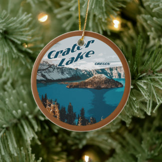 PERSONALIZED Crater Lake Oregon Ceramic Ornament