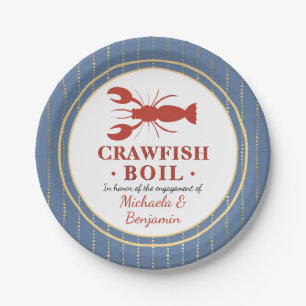 Personalized Crawfish Boil Lobster Engagement Paper Plate