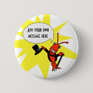 Personalized Crawfish/Lobster Tuxedo Button