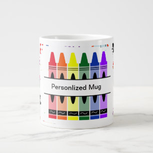 Personalized Crayon Back To School Large Coffee Mug