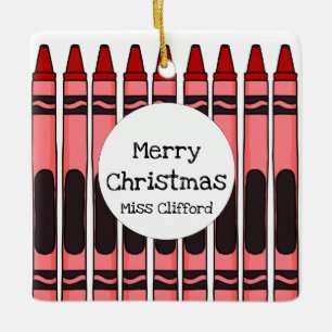 Personalized Crayon Ceramic Ornament