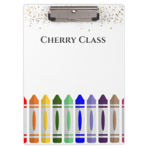 Personalized Crayon Star Design Class Clipboard