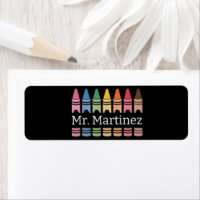 Personalized Crayon Teacher Name Cute Back School