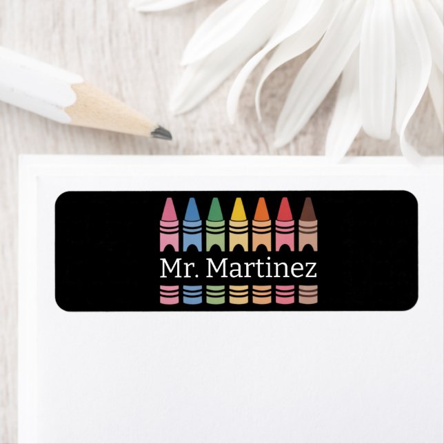 Personalized Crayon Teacher Name Cute Back School (Insitu)