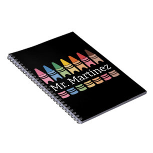 Personalized Crayon Teacher Name Cute Back School Notebook