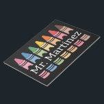 Personalized Crayon Teacher Name Cute Back School Notepad<br><div class="desc">Personalized Crayon Teacher Name Cute Back to School</div>