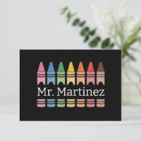 Personalized Crayon Teacher Name Cute Back School