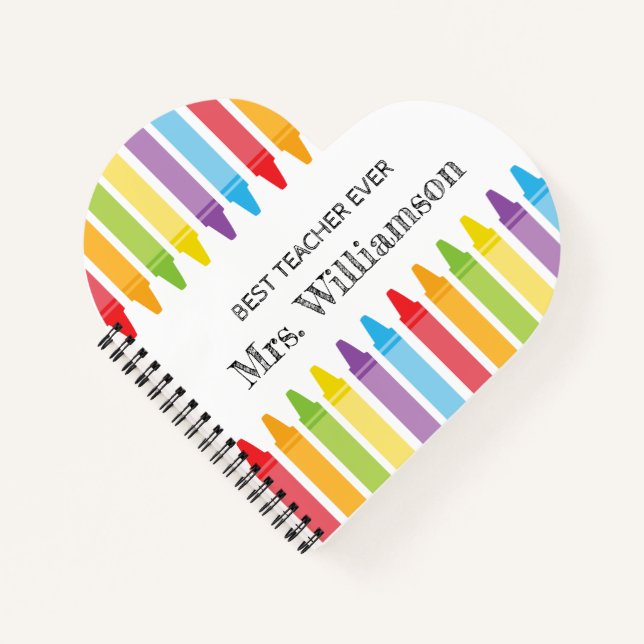 Personalized Crayons Teacher Appreciation gifts Notebook (Front)