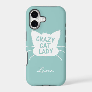 Personalized Crazy Cat Lady in Wavecrest blue