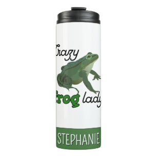 Personalized Crazy Frog Lady Frog Lover Gifts Thermal Tumbler