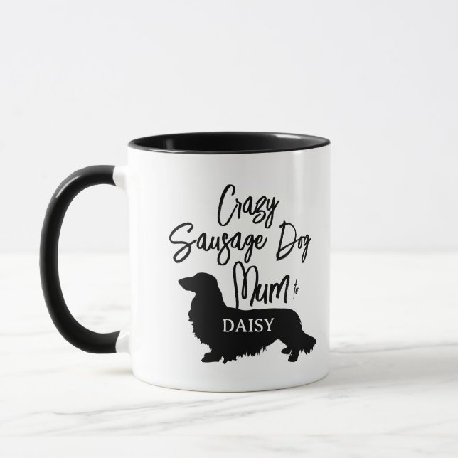 Personalized Crazy Sausage Dog Mum Tea Mug Gift (Left)