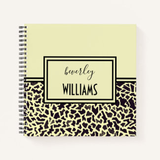 Personalized Cream Leopard Spiral Notebook