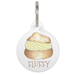 Personalized Cream Puff Foodie Creampuff Pet Tag