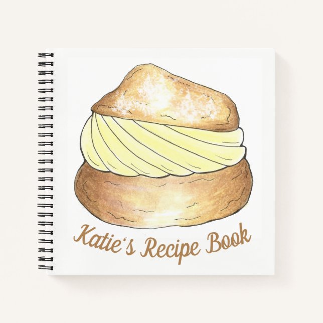 Personalized Cream Puff Pastry Recipe Chef Kitchen Notebook (Front)