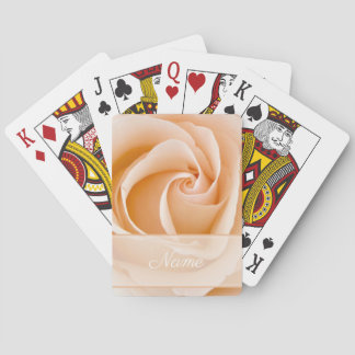 Personalized Cream Rose Playing Cards