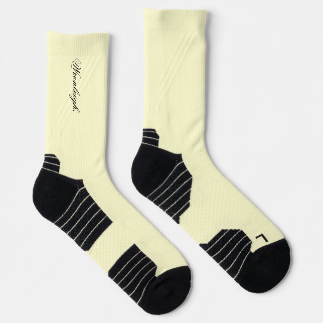 Personalized Cream Socks Custom Name Fashion Gift (Right)