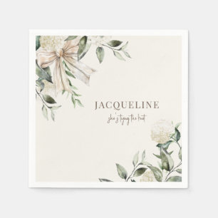 Personalized Cream Tying the Knot Shower  Napkin