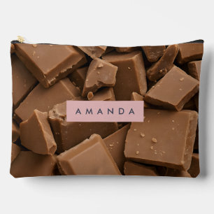 Personalized Creamy Milk Chocolate Chunk  Accessory Pouch