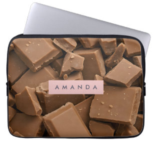 Personalized Creamy Milk Chocolate Chunk  Laptop Sleeve