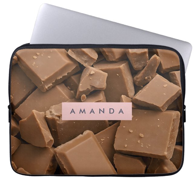 Personalized Creamy Milk Chocolate Chunk  Laptop Sleeve (Front)
