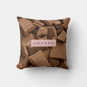 Personalized Creamy Milk Chocolate Chunk  Throw Pillow