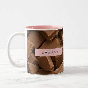Personalized Creamy Milk Chocolate Chunk  Two-Tone Coffee Mug
