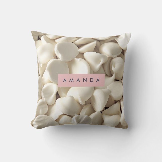 Personalized Creamy White Chocolate Candy  Throw Pillow (Front)
