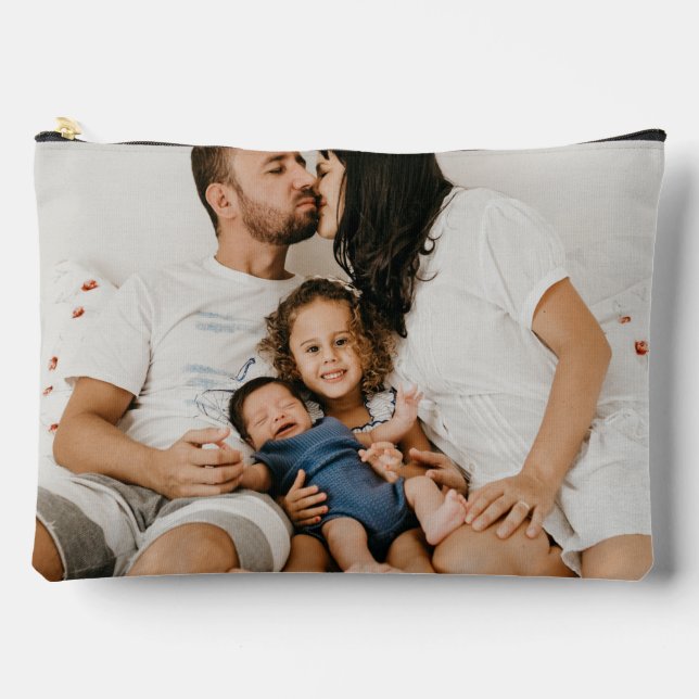 Personalized Create Your Own Custom Family Photo  Accessory Pouch (Front)