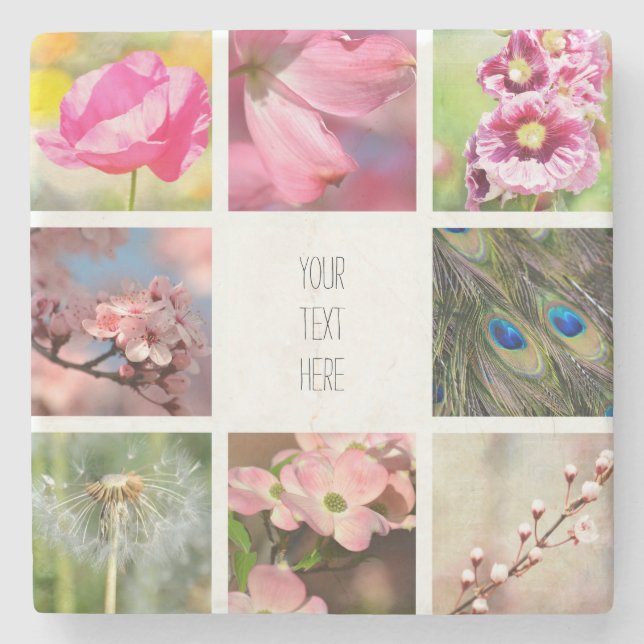 Personalized Create Your Own Photo Collage     Stone Coaster (Front)