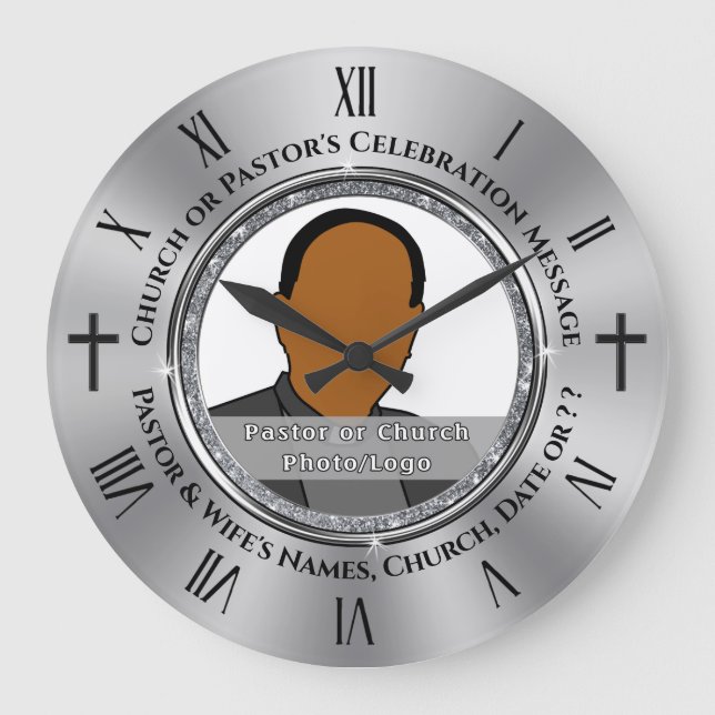 Personalized, Creative Pastor Appreciation Gifts,  Large Clock (Front)