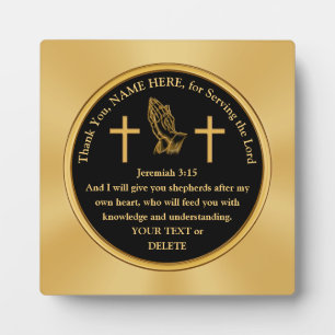 Personalized, Creative Pastor Appreciation Gifts Plaque