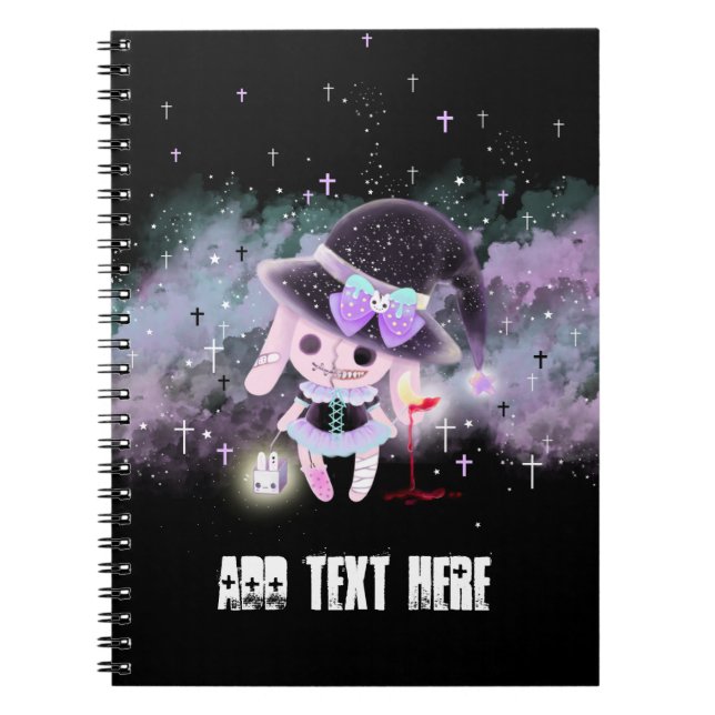 Personalized - Creepy cute hunter devil bunny Notebook (Front)