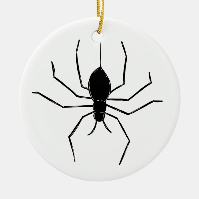 Personalized Creepy Spider Halloween Tree Ornament (Front)