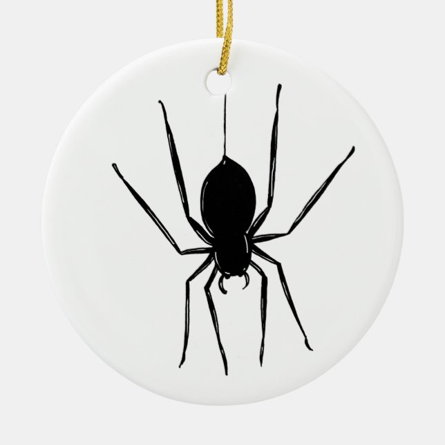 Personalized Creepy Spider Halloween Tree Ornament (Front)