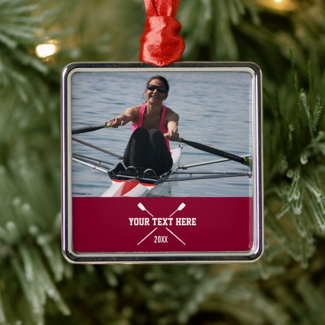 Personalized Crew Rowing Club Rower Name Year Metal Ornament (Tree)