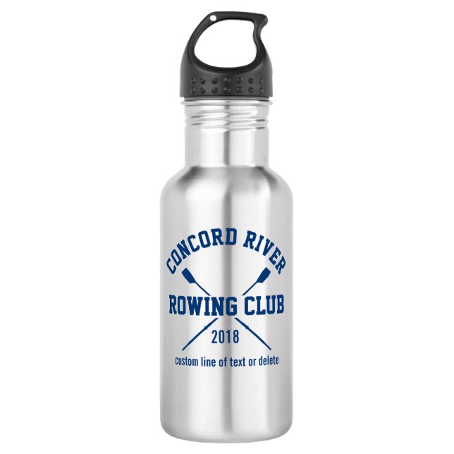 Personalized Crew Rowing Logo Oars Team Name Year 532 Ml Water Bottle (Front)