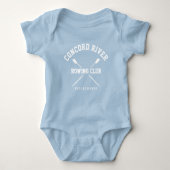 Personalized Crew Rowing Logo Oars Team Name Year Baby Bodysuit (Front)
