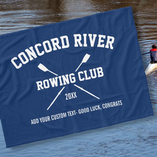 Personalized Crew Rowing Logo Oars Team Name Year Fleece Blanket (Creator Uploaded)