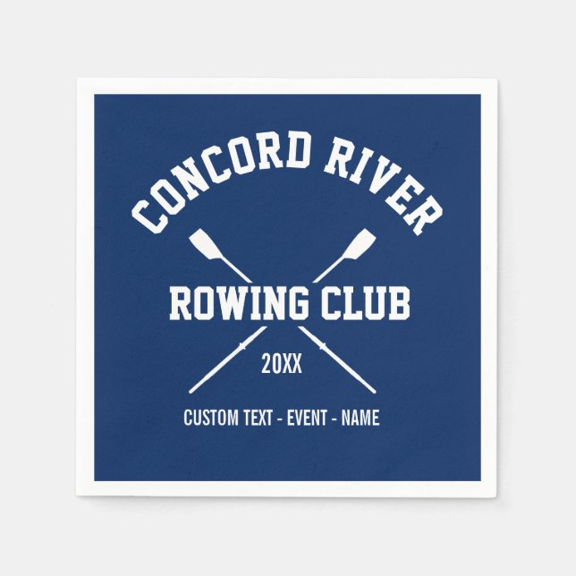 Personalized Crew Rowing Logo Oars Team Name Year Napkin (Front)
