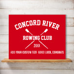Personalized Crew Rowing Logo Oars Team Name Year Poster<br><div class="desc">Personalized Crew Rowing team gifts featuring crossed oars and 3 lines of custom text. Add your club name, year and extra line of custom text (coach's name, rower's name, event, etc.) Easily change the background colour to match your club's colours - just click on "customize it" and then the small...</div>