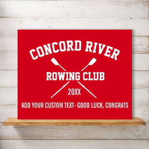 Personalized Crew Rowing Logo Oars Team Name Year Poster
