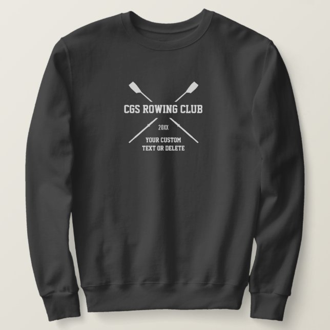 Personalized Crew Rowing Logo Oars Team Name Year Sweatshirt (Design Front)