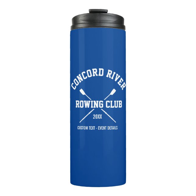 Personalized Crew Rowing Logo Oars Team Name Year Thermal Tumbler (Front)