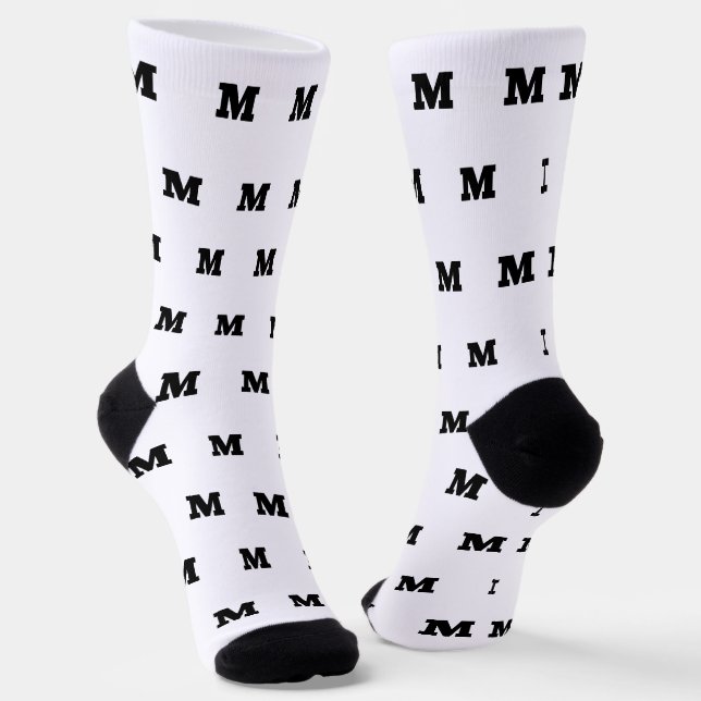 Personalized crew sport socks with name initials (Angled)