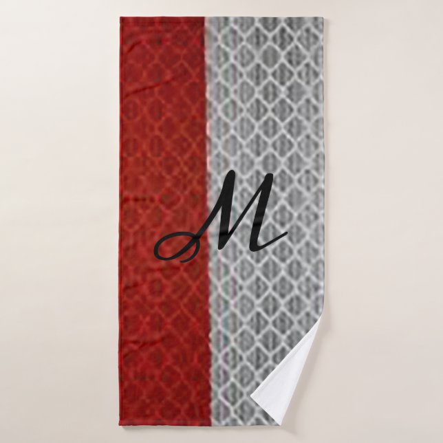 Personalized “Crimson and Grey “  Bath Towel Set (Bath Towel)