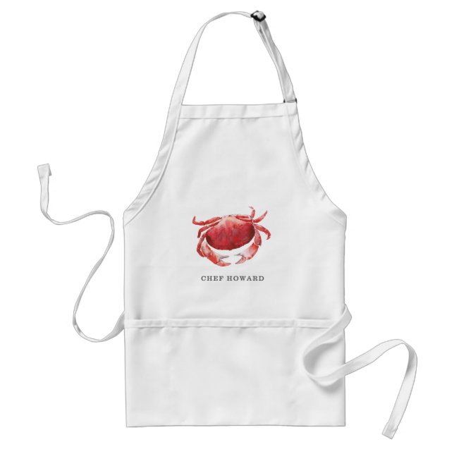 Personalized Crimson Crab | Chef Name Standard Apron (Front)