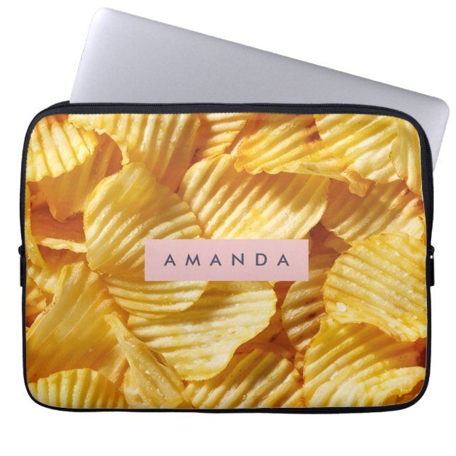 Personalized Crispy Potato Chip Design Laptop Sleeve (Front)