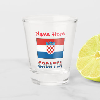 Personalized Croatia Flag  Shot Glass
